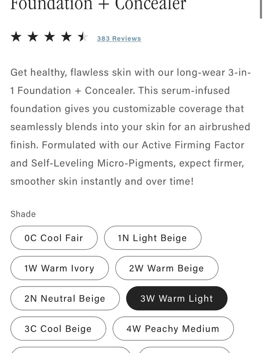 3W SKINN Scientific Color Foundation + Concealer NIB